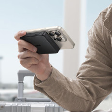 Powerbank Airpow II 10000MAH Qi2 magsafe 22,5w s USB-C 20v 3A 30cm kabel - crno