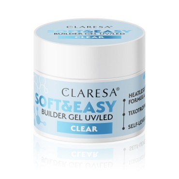 Claresa Soft & Easy Építőzselé Átlátszó 12g — elölnézet