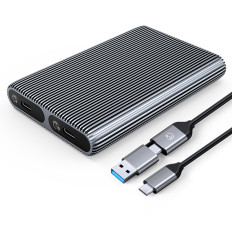 Bolso de habitação AM2C3-2SN para dois M.2 SATA + NVME USB-C 10GB / S - Cinza