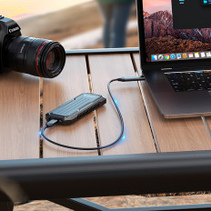 Förstärkt taktisk diskficka Oxs2C3-G2 M.2 NVME / SATA SSD USB-C - Grå