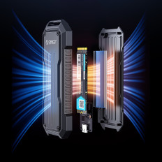 Versterkte tactische schijfzak OXS2C3-G2 M.2 NVME / SATA SSD USB-C - GRIJS