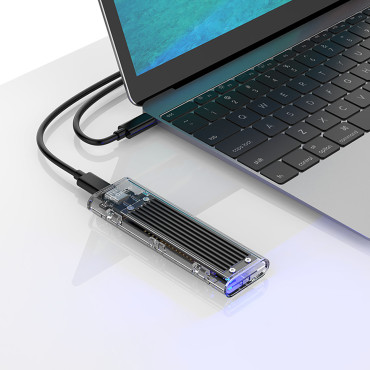Kabatas korpuss TCM2-C3 M.2 NVME uz USB-C 10GB / S - melnā un caurspīdīga