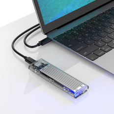 Puzdro na Pocket pre TCM2-C3 M.2 NVME na USB-C 10 GB / S - šedo-transparentné