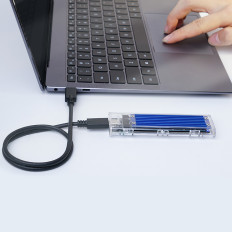Fickhus för TCM2-C3 M.2 NVME på USB-C 10GB / S - Blå-transparent