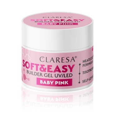 Claresa builder zselé Soft & Easy zselé baby pink 12g — elölnézet