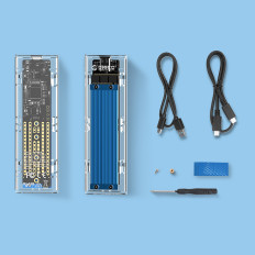 Fickhus för TCM2-C3 M.2 NVME på USB-C 10GB / S - Blå-transparent