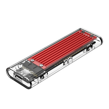 Fickhus på TCM2-C3 M.2 NVME på USB-C 10GB / S - Red-Transparent