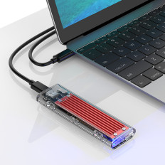 Puzdro na Pocket na TCM2-C3 M.2 NVME na USB-C 10 GB / S - Red-transparentné