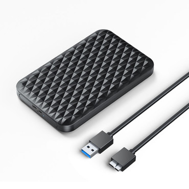 Habitação de bolso para disco 2520U3-V1 2.5 '' HDD / SSD USB Micro-B 5GB / S - Preto