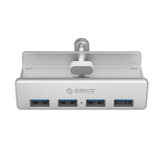 HUB MH4PU distributer za sponko za desk monitor 4x USB-A - srebro