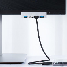 Hub MH4PU Distributør for klemme for Desk Monitor 4x USB-A - Sølv
