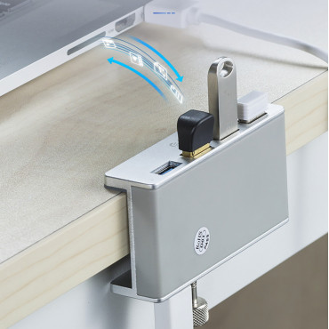 Hub MH4PU Distributør for klemme for Desk Monitor 4x USB-A - Sølv