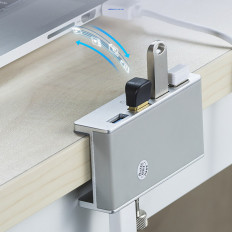 HUB MH4PU Distributeur pour pince pour moniteur de bureau 4x USB-A - Silver