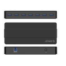 Hub rozdzielacz H7928-U3-V1 7x USB-A - czarny