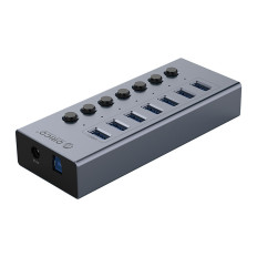Hub bt2u3-7ab avec interrupteurs USB-A 7x - gris