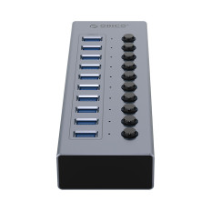 Hub BT2U3-10AB med 10x USB-A-brytere - Grå