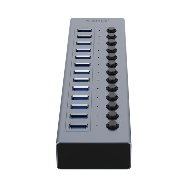 Hub BT2U3-13AB med 13x USB-A-brytere - Grå