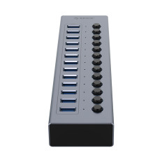 Hub BT2U3-13AB med 13x USB-A-brytere - Grå