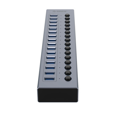 Hub BT2U3-16AB med 16x USB-A-brytere - Grå