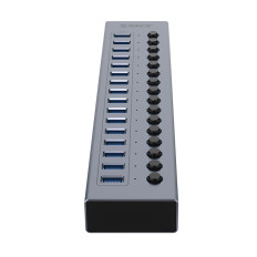 Hub BT2U3-16AB med 16x USB-A-brytere - Grå