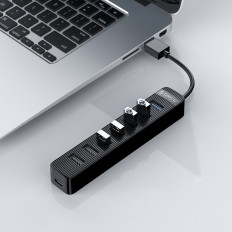 Διανομέας HUB TWU32-4A USB-A - USB-A USB-C 5V / 3A - Μαύρο