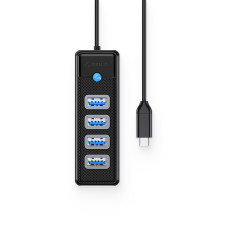 Hub PW4U-C3 Distributør USB-C - 4x USB-A - Svart