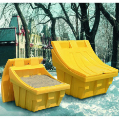 Contenedor para arena de arena y sal para pavimentos de 150 kg amarillo