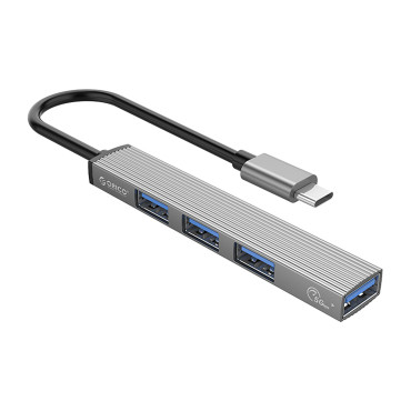 HUB AH-13 Σταθμός σύνδεσης USB-C διανομέα για 4x USB-A - γκρι