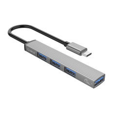 HUB AH-13 Docking Station USB-C-distributeur voor 4x USB-A - GRIJS