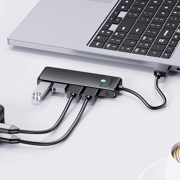 Hub Papw4a-C3 Distributør 4x USB-A - Svart