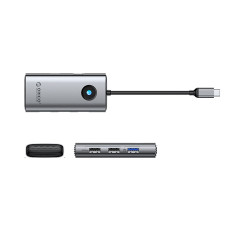 HUB PW11-5P Distributore USB-C su USB-A USB-C PD HDMI - Grigio