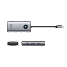 HUB PW11-6P USB-C Forgalmazó USB-A USB-C HDMI - szürke