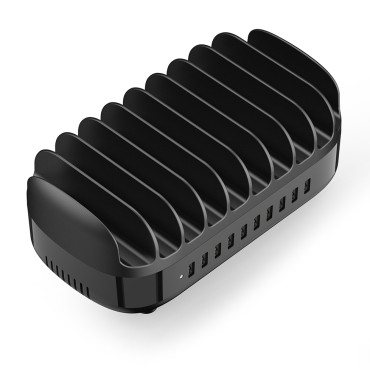 Inteligentná nabíjačka DUK-10P-V1 pre 10x USB-A tablety - čierna