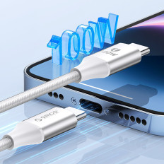 Kabel CDX 60W kabel 3A Napájení USB-C 1M - bílá