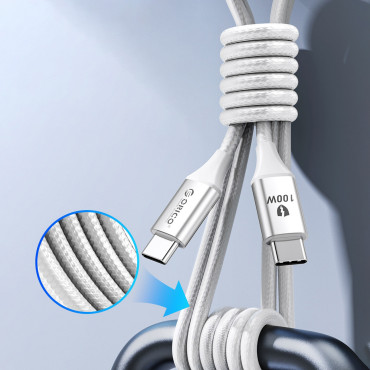 Kabel CDX 60W kabel 3A Napájení USB-C 1M - bílá