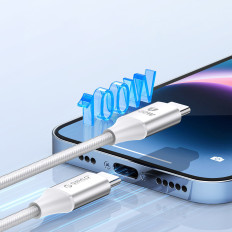 Kabel CDX 100W 5A Power Delivery USB-C 1M - Hvit