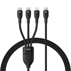 3In1 Kabel Flash Cable Series 3 100W USB-C - 2x USB-C iPhone Lightning 1.5m - svart