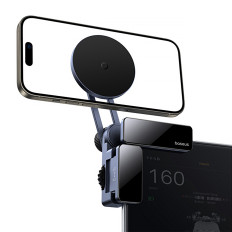 Magnetic car holder for the phone mounted on a display-gray