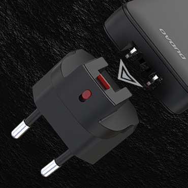 Omrežni nakladalnik Ultra-Gan 65W USB-A USB-C PD EU / ZDA - črna