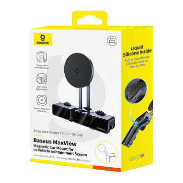 Magnetic car holder for the phone mounted on a display-gray