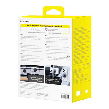 Magnetic car holder for the phone mounted on a display-gray