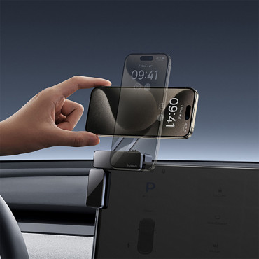 Porte-voiture magnétique pour le téléphone monté sur un écran - gris