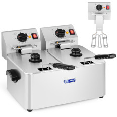 Duplo de fritadeira elétrica com um termostato ego 2x4l