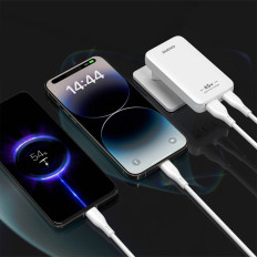 Reiziger Loader Ultrathienka Gan 65W USB-A USB-C PD EU / VS - wit