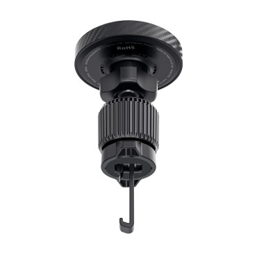 Soporte para el automóvil con cargador magnético para el teléfono QI2 15W para las parrillas - Negro