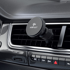 Titular do carro com carregador magnético para qi2 telefone 15w para flip grilles - preto