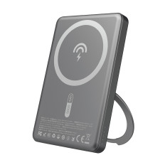 PowerBank z Magsafe in stojalo 20W PD 5000Mah - siva