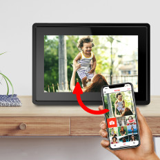 Frame de foto digital para PFF-1021B 10.1 '' 16 GB Wi-Fi microSD - Preto