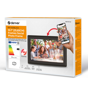 Frame de foto digital para PFF-1021B 10.1 '' 16 GB Wi-Fi microSD - Preto