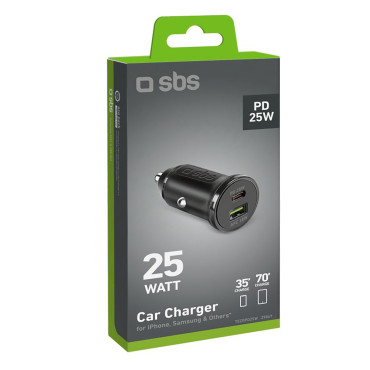 Carregador de carro USB-C 25W USB-C 25W - Preto